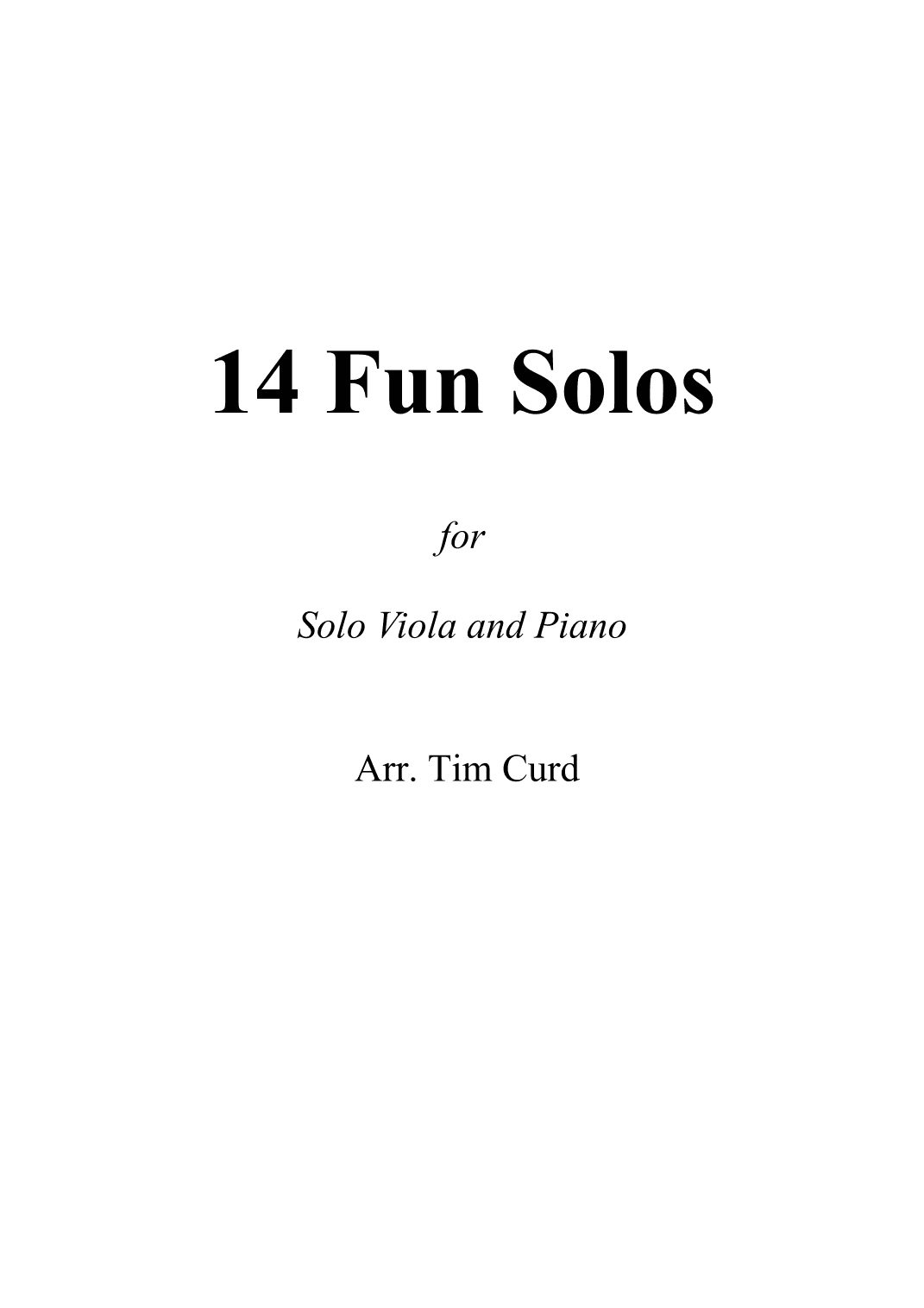 14 Fun Solos for Viola and Piano