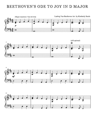 Best Recital: Beethoven's Ode To Joy in D Major (arr. Kimberly Steele)