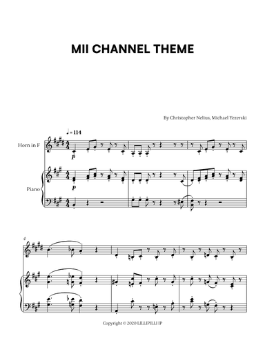 Mii Channel Theme (arr. Cadenza Editions)