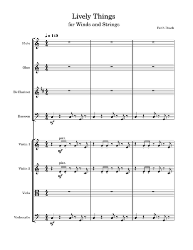 Lively Things For Winds and Strings - Score Only