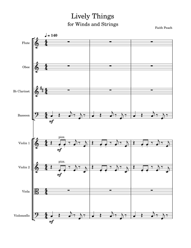 Lively Things For Winds and Strings - Score Only