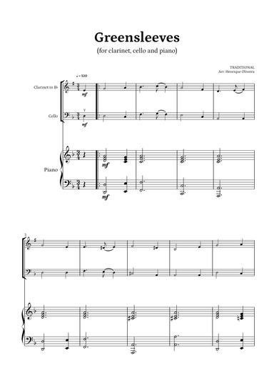 What Child Is This? (Greensleeves) - for clarinet, cello and piano (arr. Henrique Oliveira)