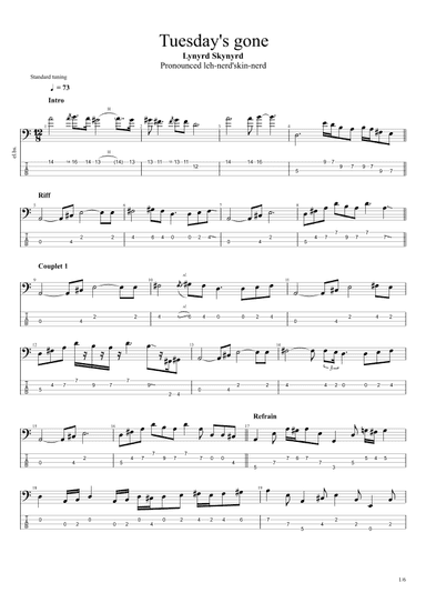 Tuesday's Gone (arr. Matthew Knicely)