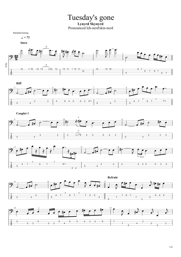 Tuesday's Gone (arr. Matthew Knicely)