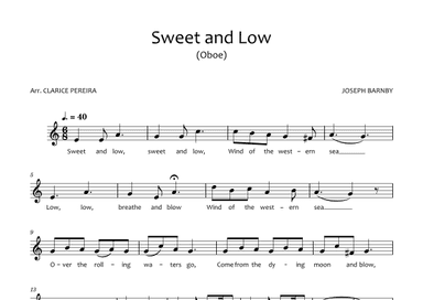 Sweet and Low  - OBOE (arr. Clarice Pereira)