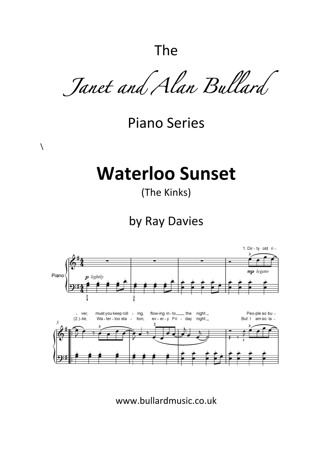 Waterloo Sunset (arr. Janet and Alan Bullard (The Janet and Alan Bullard Piano Series))