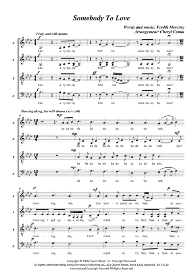 Somebody To Love (arr. Cheryl Camm)