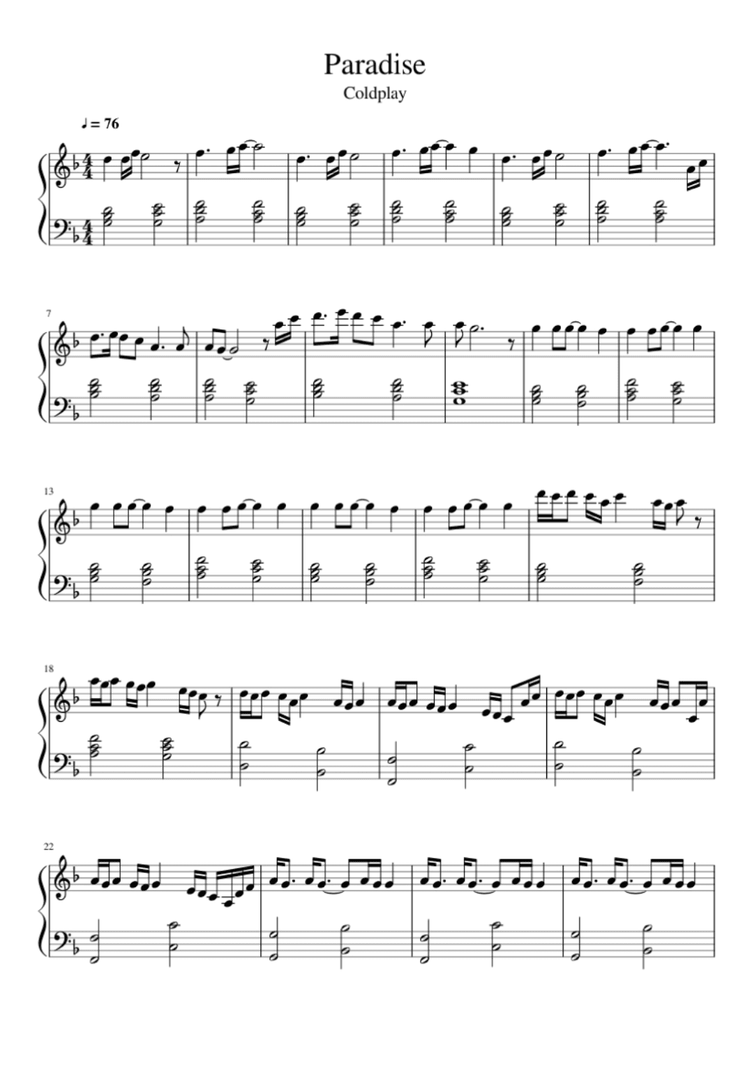 Paradise (arr. Eduardo Sabino)