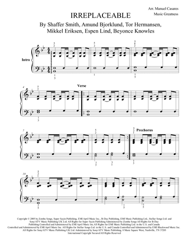 Irreplaceable (arr. Music Greatness)