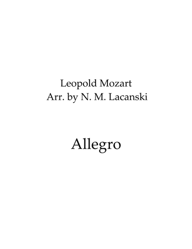Allegro (arr. Nick Lacanski)