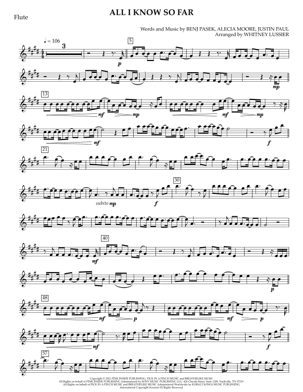 All I Know So Far (arr. Whitney Lussier)