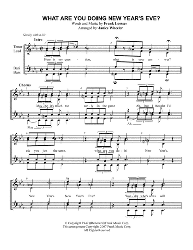 What Are You Doing New Year's Eve? (arr. Janice Wheeler)