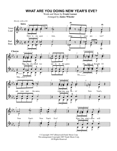 What Are You Doing New Year's Eve? (arr. Janice Wheeler)