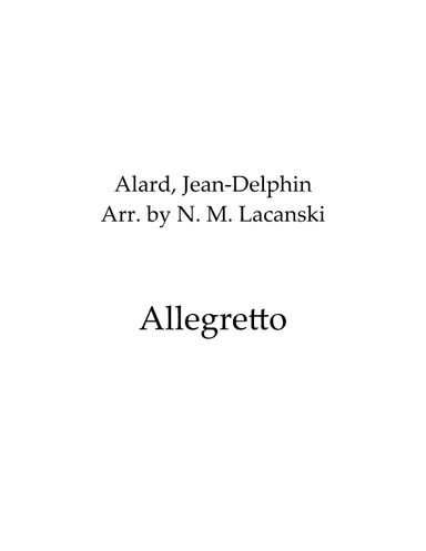 Allegretto (arr. Nick M Lacanski)