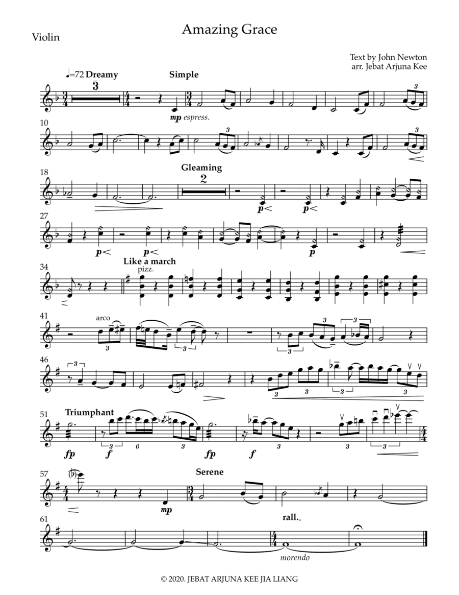 Amazing Grace (arr. Jebat Arjuna Kee)
