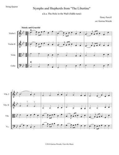 Nymphs and Shepherds by Purcell for String Quartet (arr. Katrina Wreede)