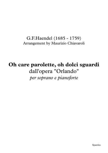 Oh care parolette, oh dolci sguardi (arr. Maurizio Chiavaroli)