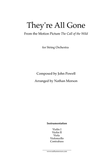 They're All Gone (arr. Nathan Morson)