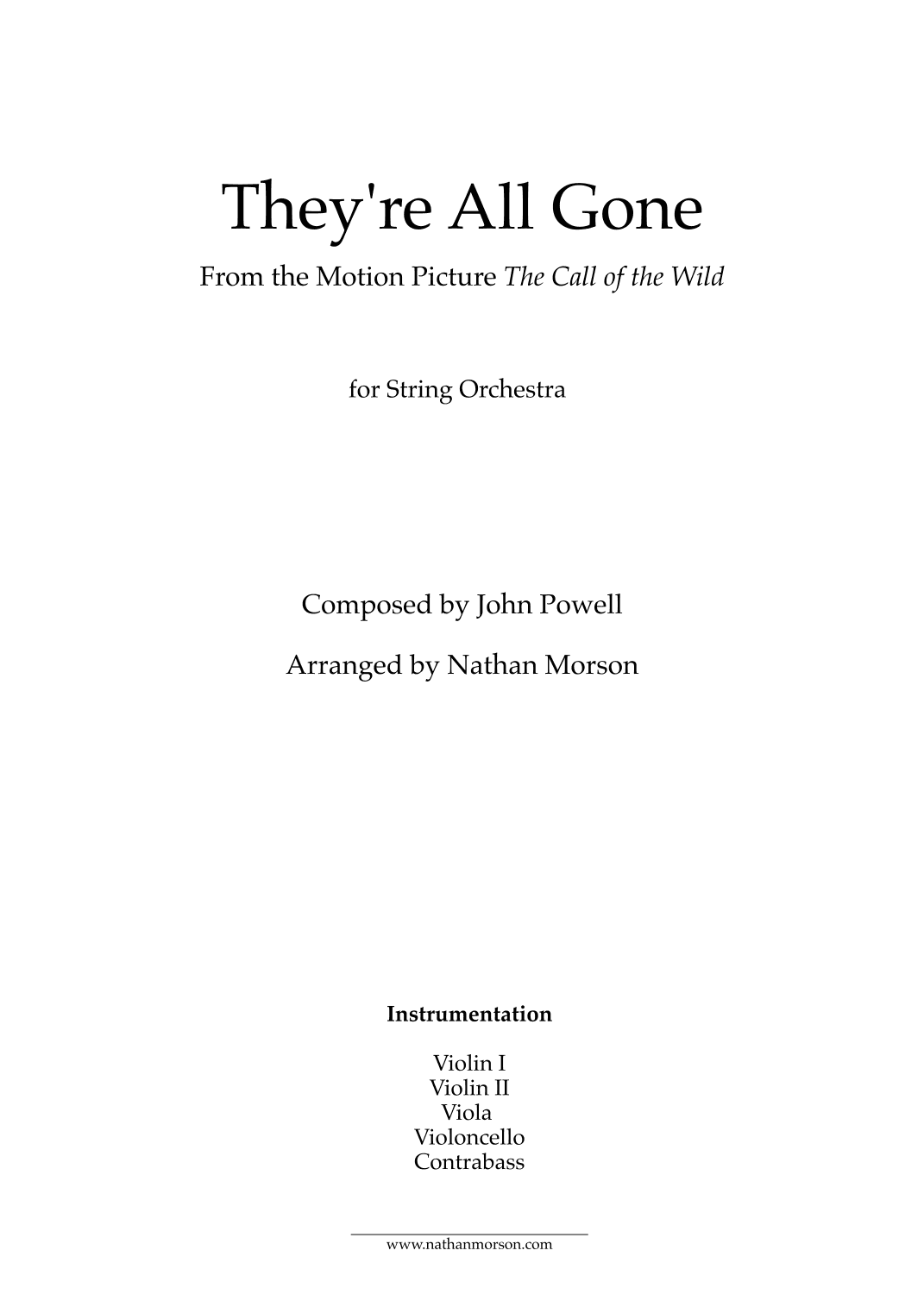 They're All Gone (arr. Nathan Morson)