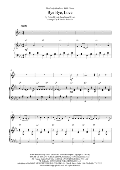 Bye Bye Love (arr. Kaiserin Rebecca)