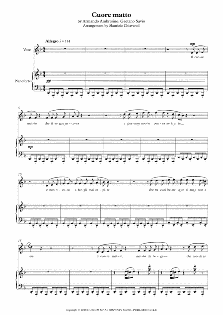 Cuore Matto (arr. Maurizio Chiavaroli)