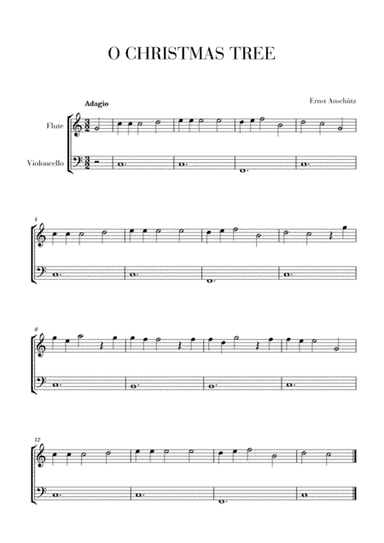 O Christmas Tree for Flute and Cello? - Very Easy/Beginner (arr. Cadenza Editions)