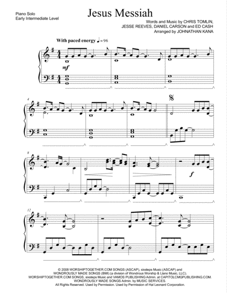 Jesus Messiah (arr. Johnathan Kana)