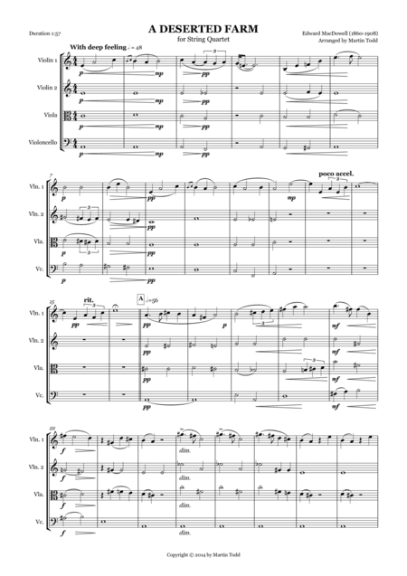 A Deserted Farm for String Quartet (arr. Martin Todd)
