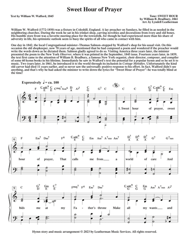 Sweet Hour of Prayer (arr. Lyndell Leatherman)