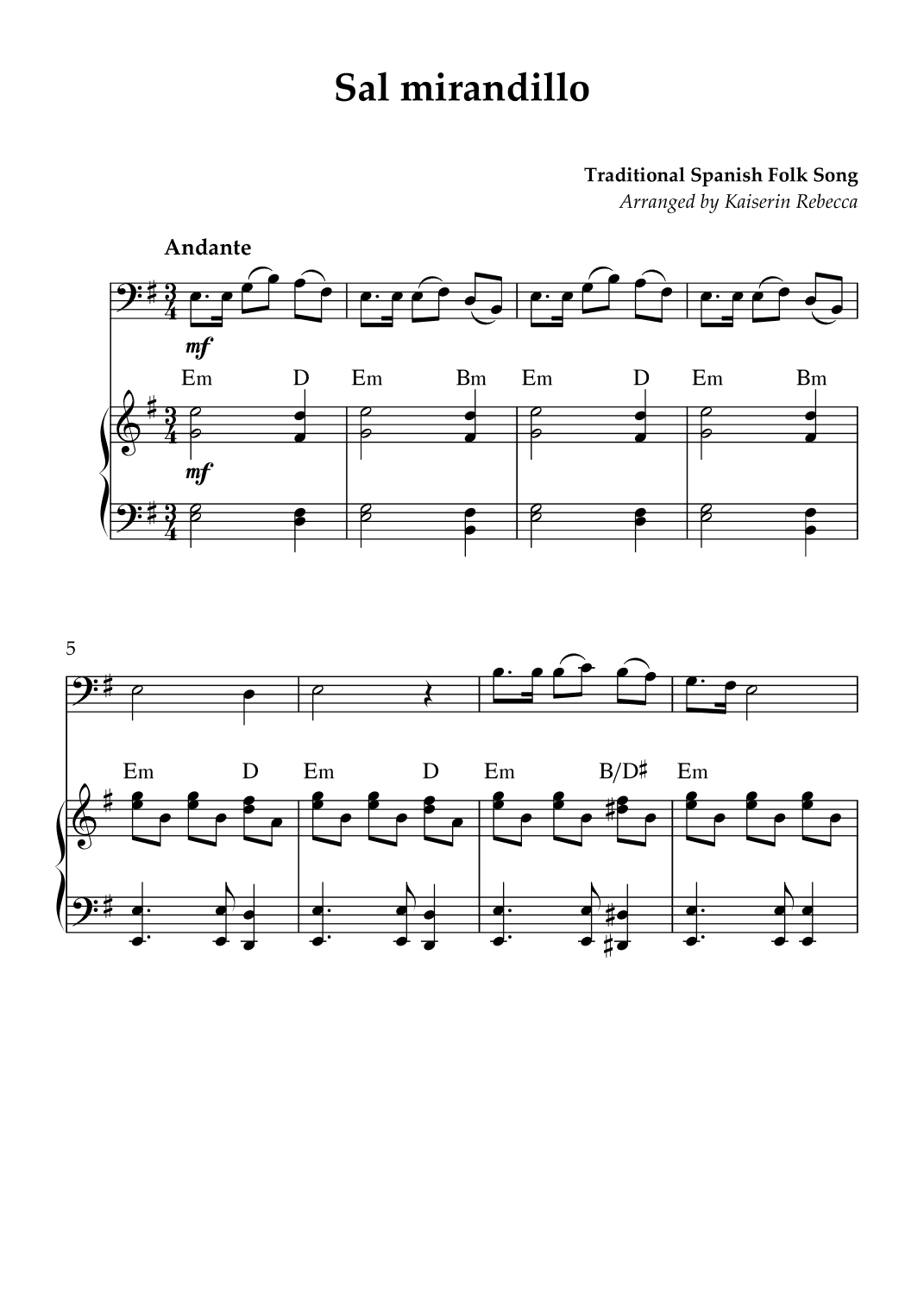 Sal mirandillo (arr. Kaiserin Rebecca)
