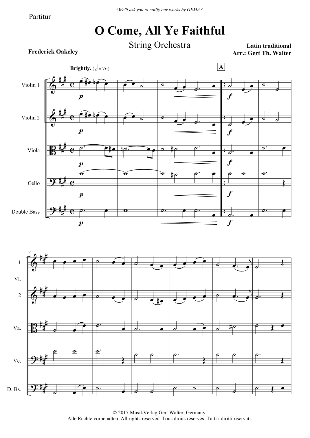 O Come, All Ye Faithful (arr. Gert Th. Walter)