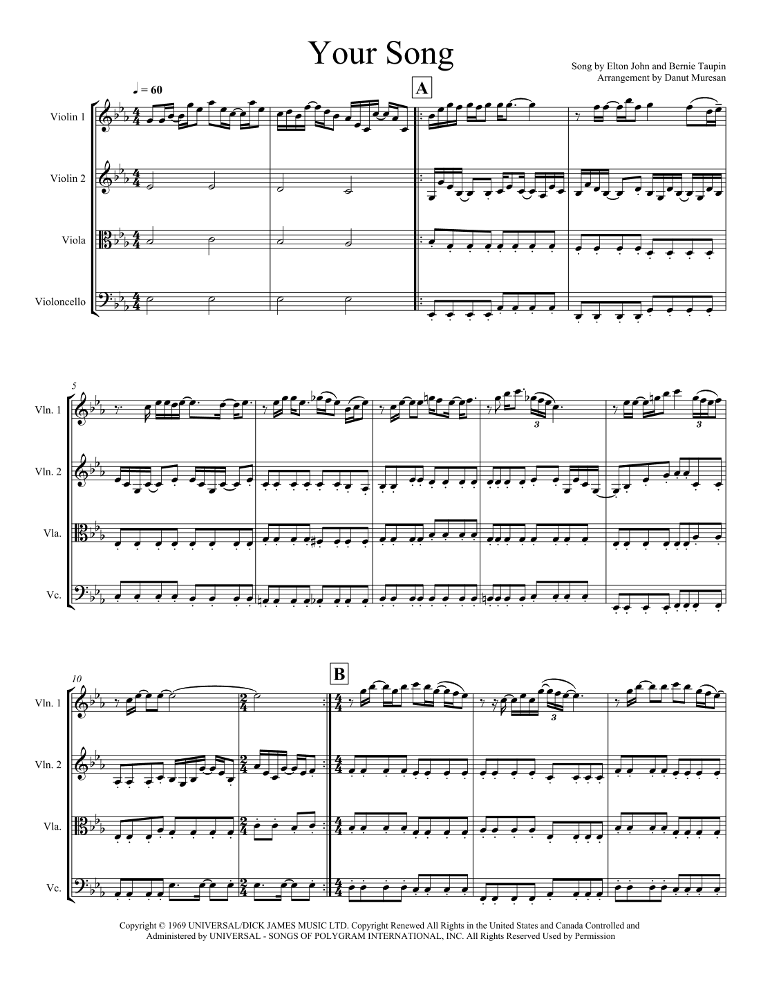 Your Song (arr. Danut Muresan)