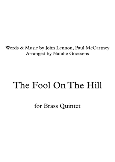 The Fool On The Hill (arr. Natalie Goossens)