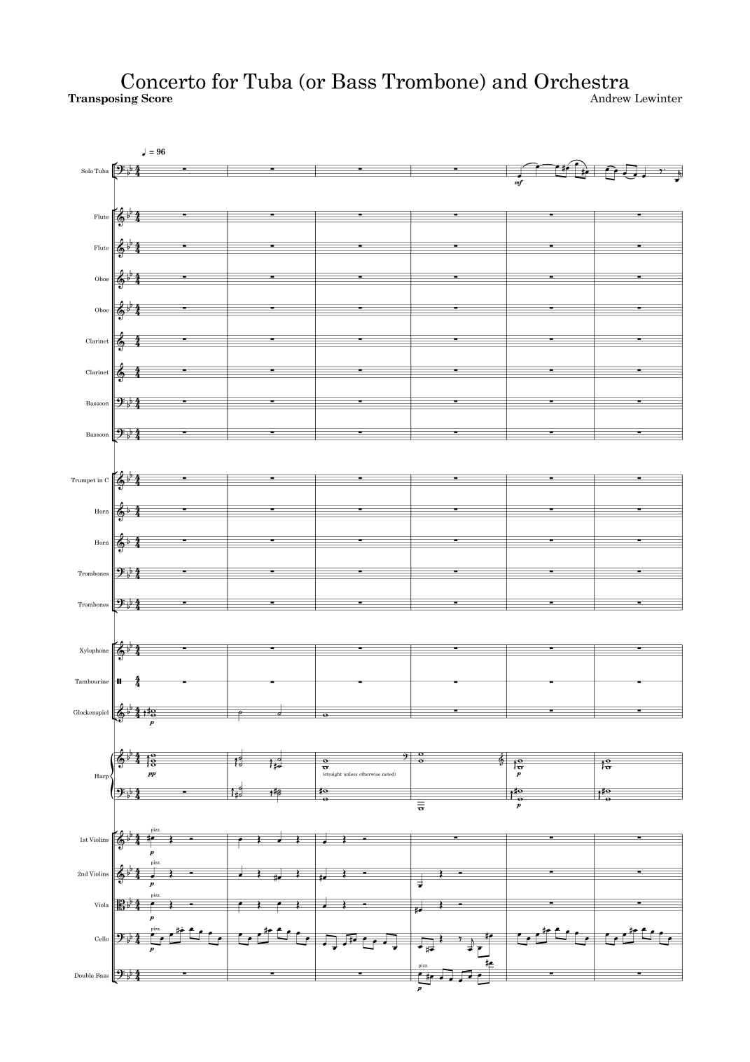 Concerto for Tuba (or bass trombone) and Orchestra