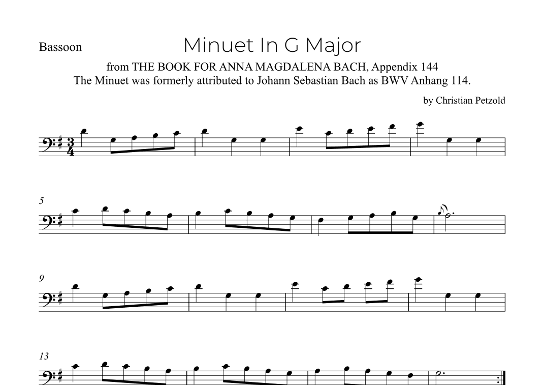Minuet In G Major (arr. Alex Nunes Rodrigues)