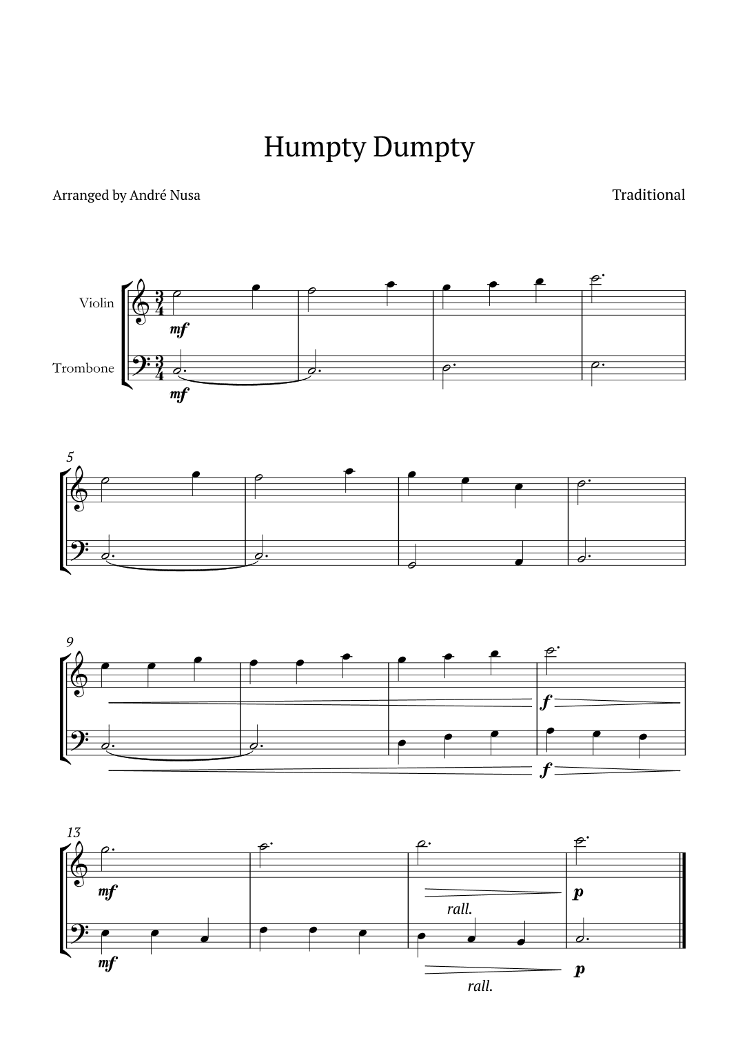 Humpty Dumpty (arr. André Nusa)