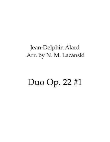 Duo Op. 22 #1 (arr. Nick M Lacanski)