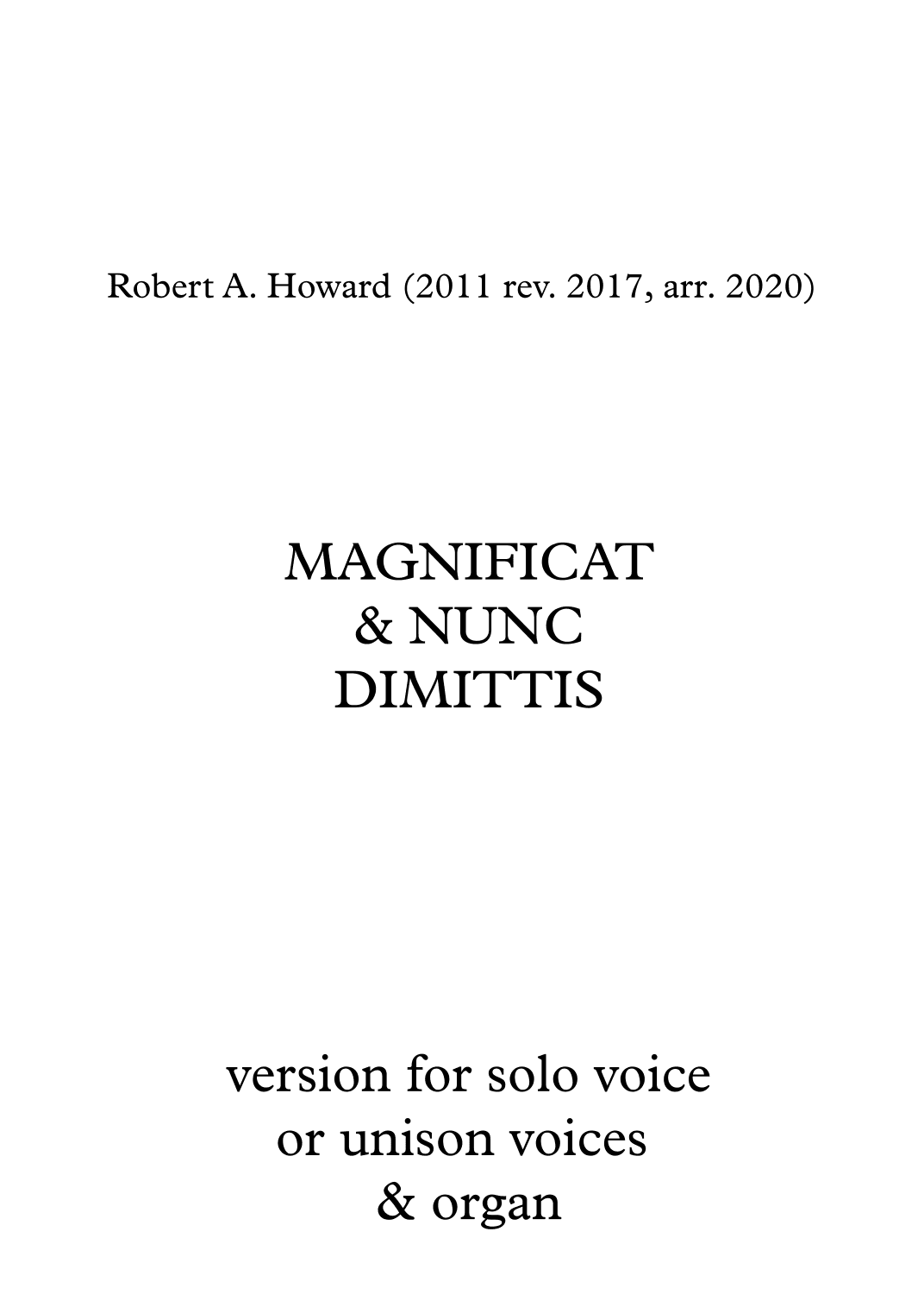 Magnificat & Nunc Dimittis (Solo/unison version)