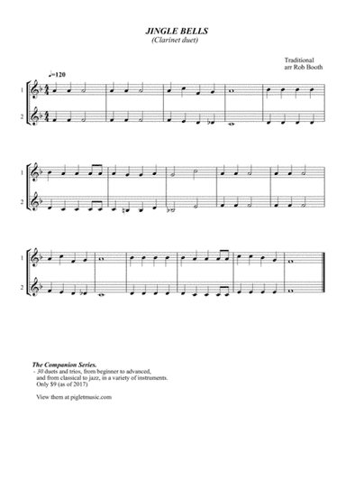 Jingle Bells - Clarinet Duo & Trio (arr. Robert Booth)