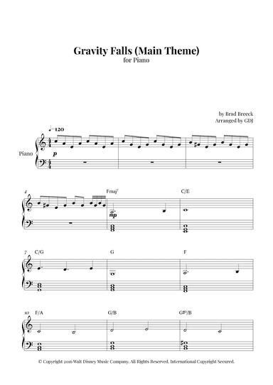 Gravity Falls (main Theme) (arr. GDJ)