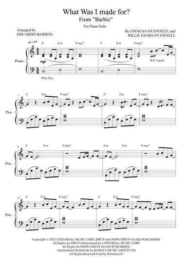 What Was I Made For? (arr. Eduardo Barros)