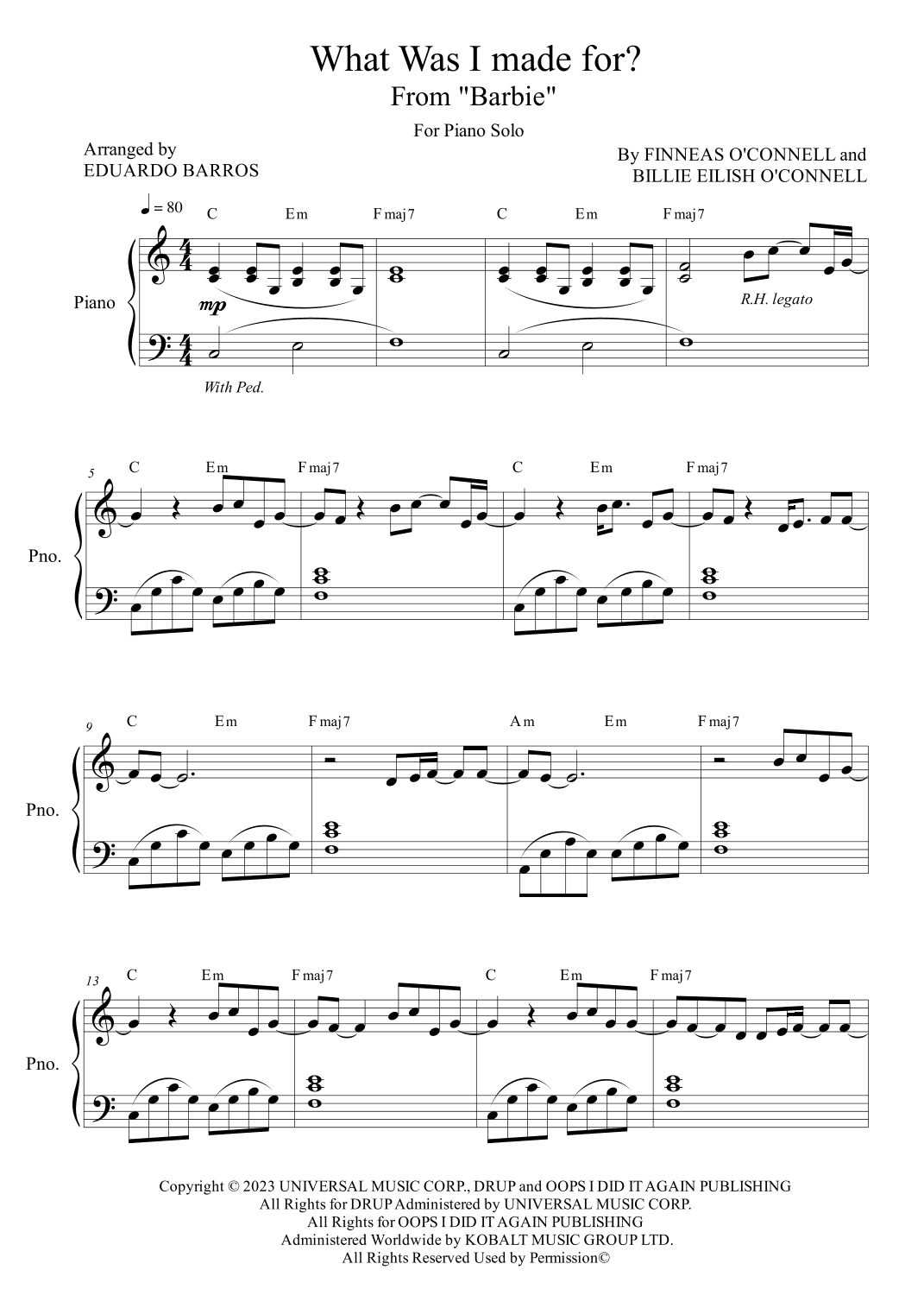 What Was I Made For? (arr. Eduardo Barros)