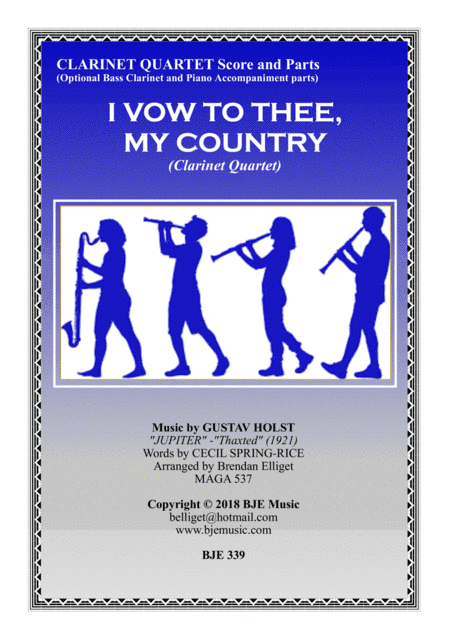 I Vow To Thee My Country - Clarinet Quartet Score and Parts PDF (arr. Brendan Elliget MAGA 537)