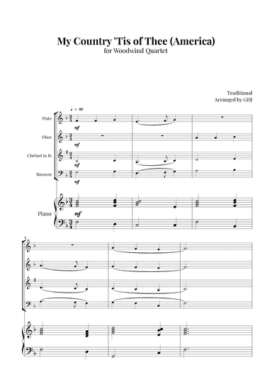 My Country 'Tis of Thee (America) (arr. GDJ)