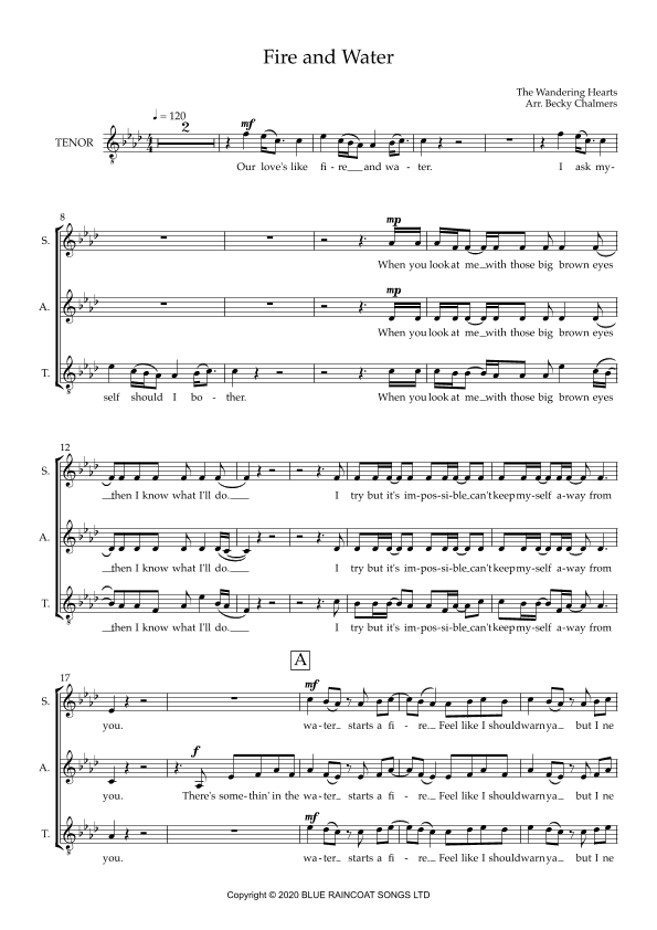 Fire And Water (arr. Becky Chalmers)