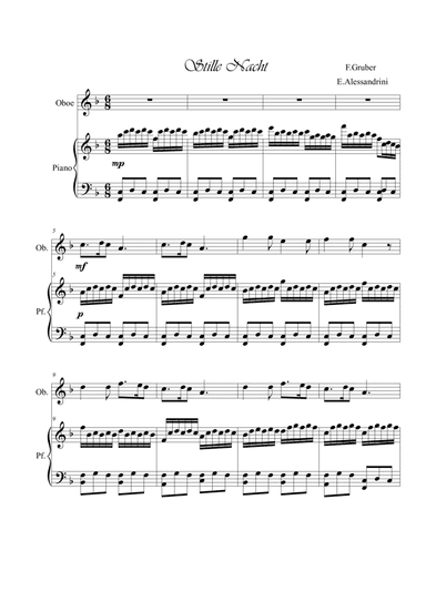 Stille Nacht. Oboe and piano duo (arr. Ester Alessandrini)