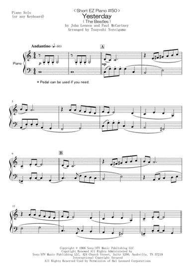 Yesterday (arr. Tsuyoshi Yoroiguma)