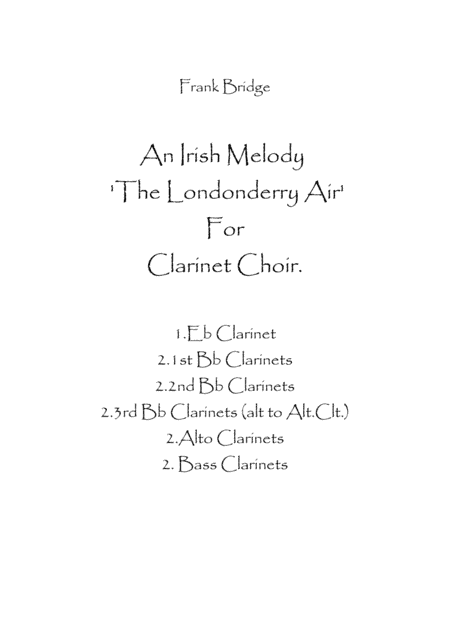 An Irish Melody 'The Londonderry Air' (arr. Spence Bundy)