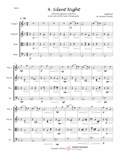 Silent Night String Quartet - ADVANCED (arr. Jeremy Crosmer)