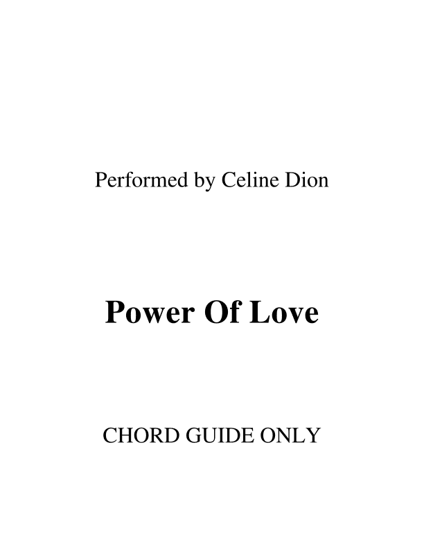 Power Of Love (arr. RWM)